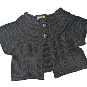 🟥3/15$ Black Knit Button-Up Cardigan 3Y